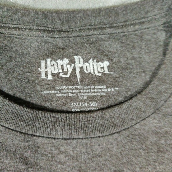 Harry Potter Shirt Mens XXL gray Hogwarts House Crest Gray Short Sleeve Draco - Picture 5 of 7